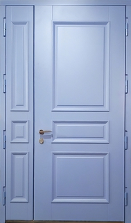 Стальная полуторная термодверь МДФ RAL с багетной раскладкой