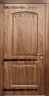 Входная непромерзающая термодверь с коваными элементами (плиты МДФ)